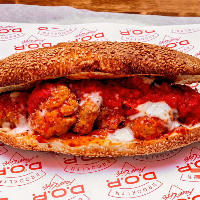 Homemade Bread Meatball Parm.